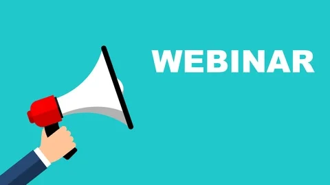 Flat design animation hand with megaphone with webinar Stock Footage 102278193