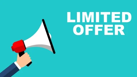 Flat design animation hand with megaphone with limited offer Stock Footage 102278229