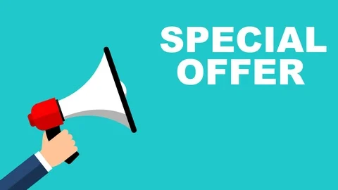Flat design animation hand with megaphone with special offer Stock Footage 102278248
