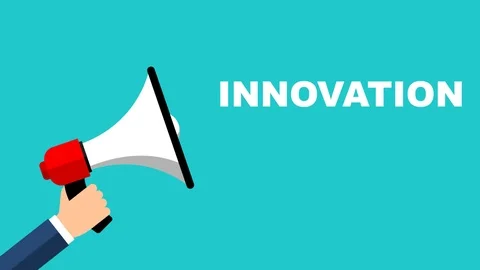 Flat design animation hand with megaphone with innovation Stock Footage 102278268