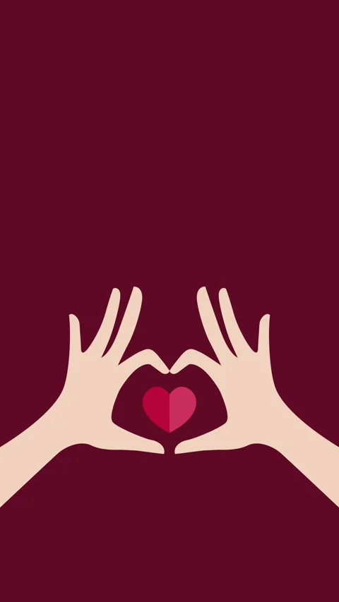 A flat design animation hands forming a heart shape Video stock 306459593
