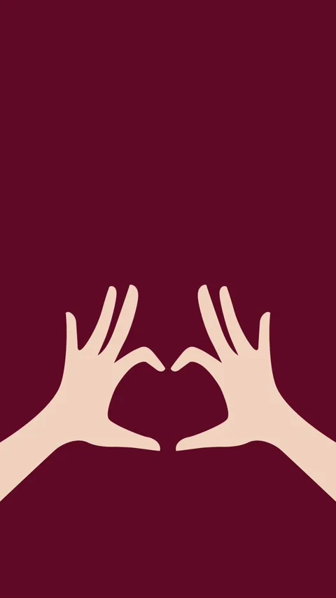 A flat design animation hands forming a heart shape Video stock 306459594