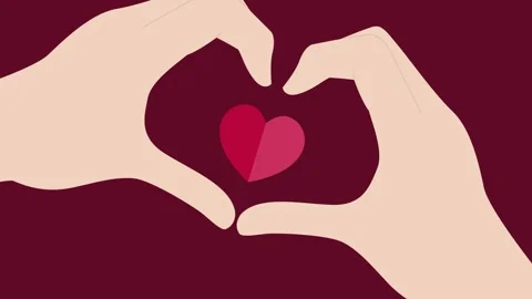 A flat design animation hands forming a heart shape Video stock 306459595