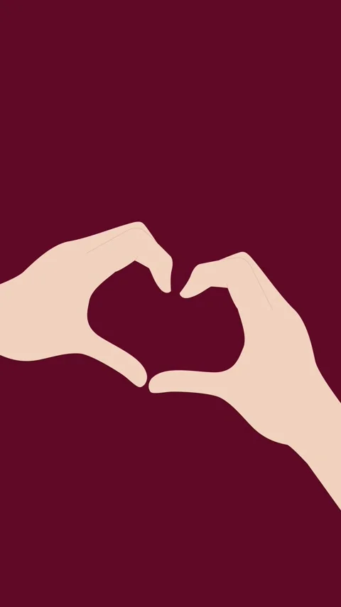 A flat design animation hands forming a heart shape Video stock 306459604
