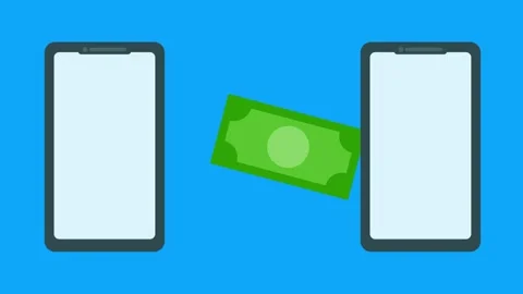 Flat Design Animation Illustrating Digital Money Transfer Stock Footage 155884148