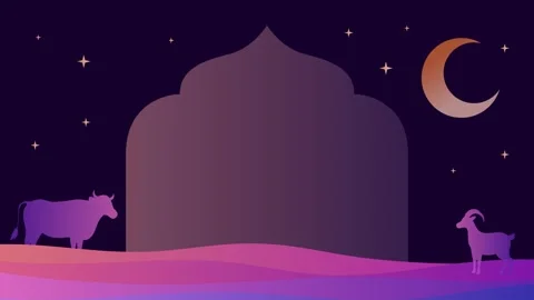 Flat design animation illustration for Eid and Ramadan. Video stock 302895178