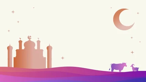 Flat design animation illustration for Eid and Ramadan. Stock Footage 302895186