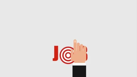 Flat design animation of job search with cursor clicking laptop Stock Footage 334572478