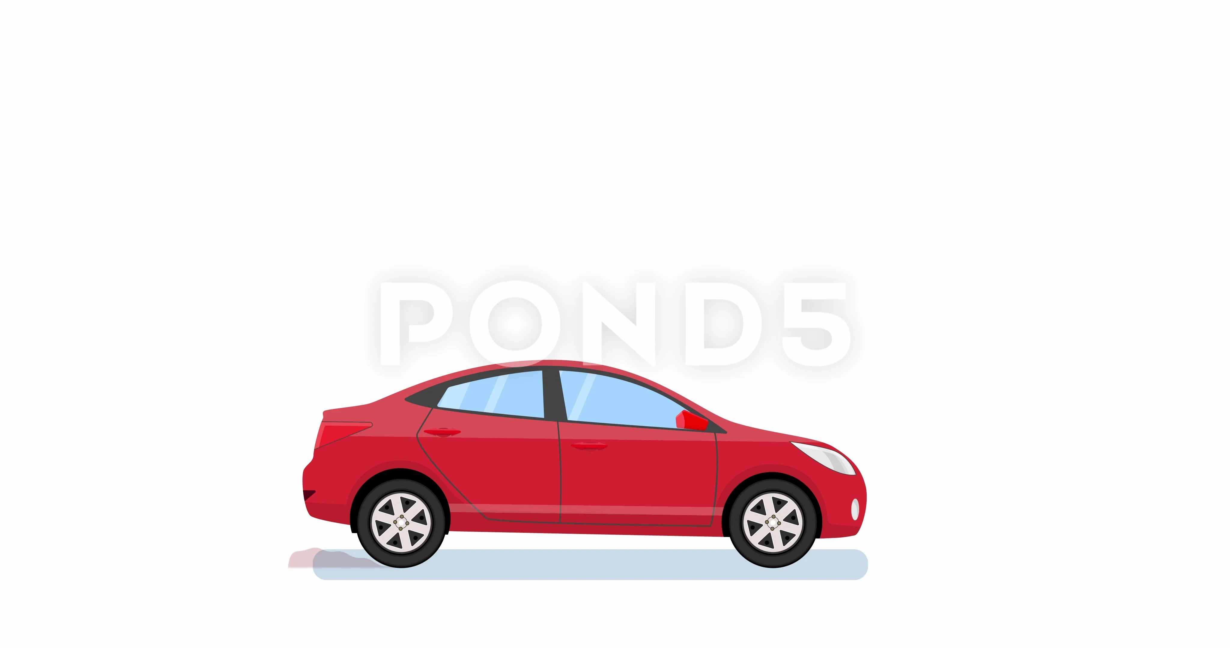 Flat design animation of a moving car. | Stock Video | Pond5