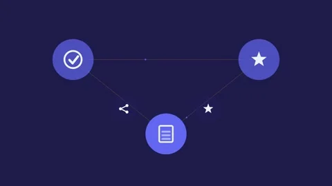Flat design App review request animation - indigo marketing motion graphic loop Stock Footage 342627153