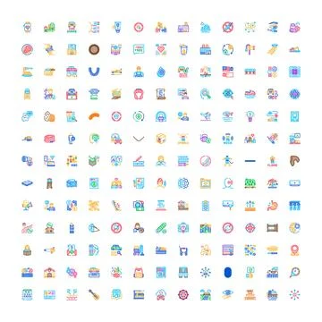 Flat design application interface and web icons collection Stock Illustration