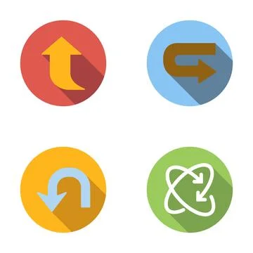 Flat design arrow icons showing direction and movement 스톡 일러스트