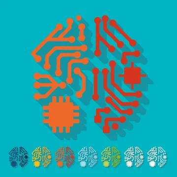 Flat design: artificial intelligence 스톡 일러스트