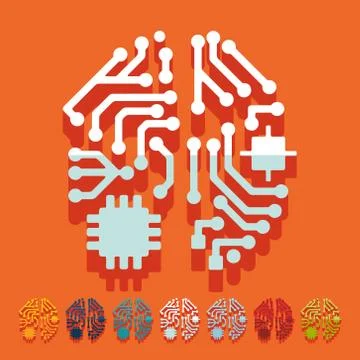 Flat design: artificial intelligence 스톡 일러스트