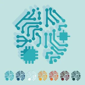 Flat design: artificial intelligence 스톡 일러스트
