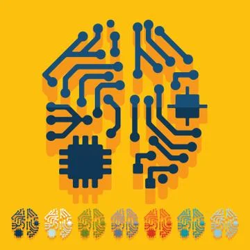 Flat design: artificial intelligence 스톡 일러스트