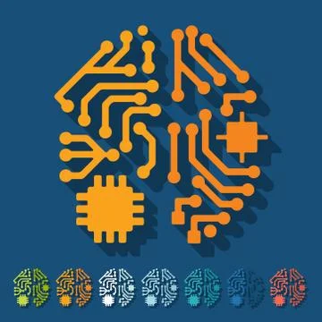 Flat design: artificial intelligence 스톡 일러스트