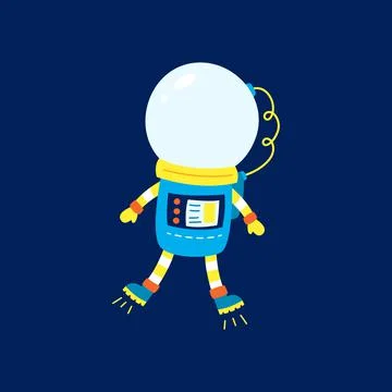 Flat design, Astronaut floats in space, Vector illustration, Infographic element Illustrazione stock