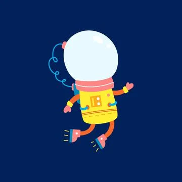 Flat design, Astronaut floats in space, Vector illustration, Infographic element Stock Illustration