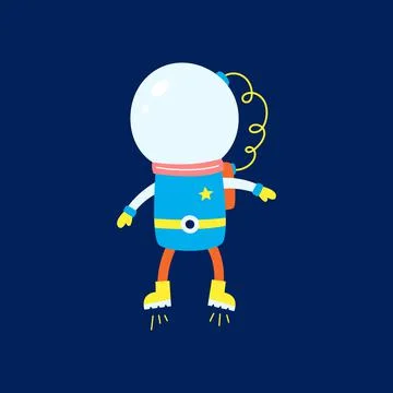Flat design, Astronaut floats in space, Vector illustration, Infographic element Stock Illustration