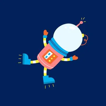 Flat design, Astronaut floats in space, Vector illustration, Infographic element 스톡 일러스트