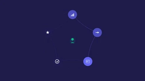 Flat design Attribution model comparison animation - indigo marketing motion Видео 342626685