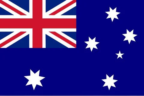 Flat design Australian flag is featuring deep blue field with Union Jack and Stock Illustration