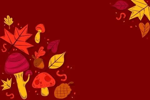 Flat design autumn leaves background with copy space Stock Illustration