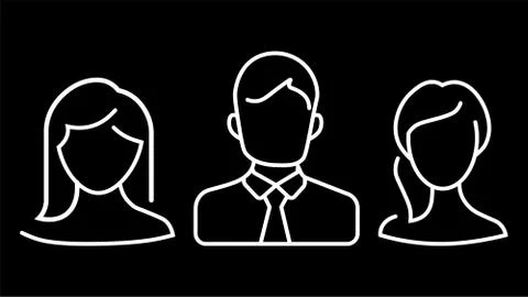 Flat design avatar app icons set user face people man woman vector Stock Illustration