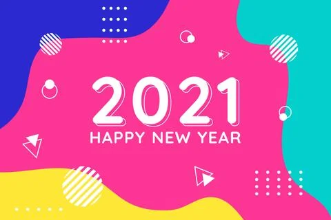 Flat design background new year 2021 Stock Illustration