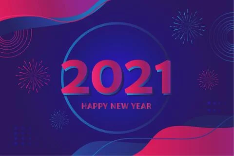 Flat design background new year 2021 Stock Illustration