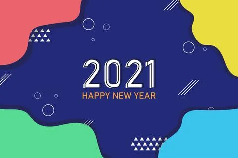 Flat design background new year 2021 Stock Illustration