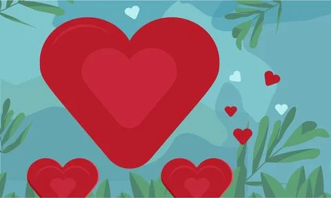 Flat Design Background With Valentine Theme Vector 2 Stock Illustration