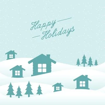 Flat design background winter with letter happy holidays Stock Illustration