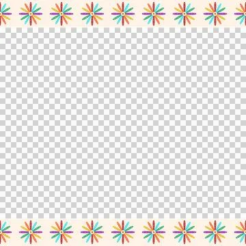 Flat design banner is featuring blue panel, cream bands, rainbow flowers on Stock Illustration