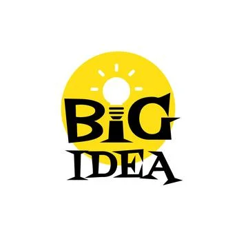 Flat Design Banner with Lamp Bulb – Creative Process and Big Idea Concept 库存插图