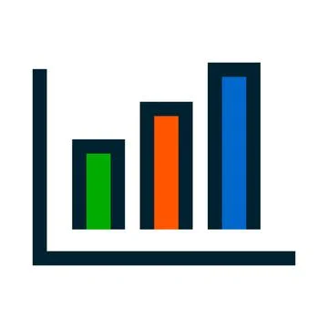 Flat design bar chart icon. Statistics. Vector. Stock Illustration