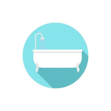 Flat design Bathtub Stock Illustration