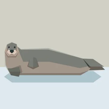 Flat design Bearded seal Stock Illustration