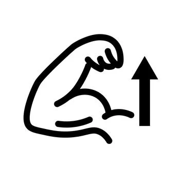 Flat design biceps icon. Muscle. Vector. Stock Illustration