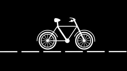 Flat design Bicycle animation icon, video concept icon Vídeo Stock 336549110
