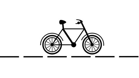 Flat design Bicycle animation icon, video concept icon Vídeo Stock 336549113