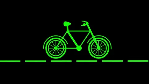Flat design Bicycle animation icon, video concept icon Vídeo Stock 336549154