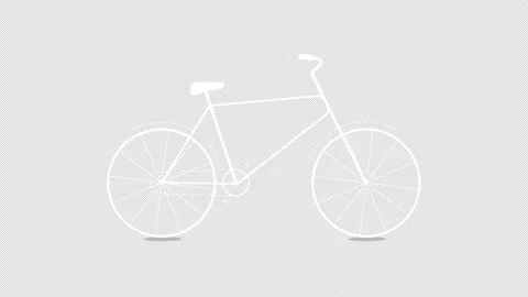 Flat design bike animation with alpha channel. Seamless loop. Stock Footage