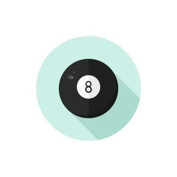 Flat design Billiard 8-ball Stock Illustration