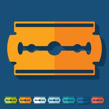 Flat design: blade razor 库存插图