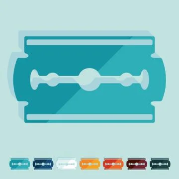 Flat design: blade razor 库存插图