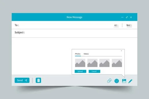 Flat design blank email template Stock Illustration