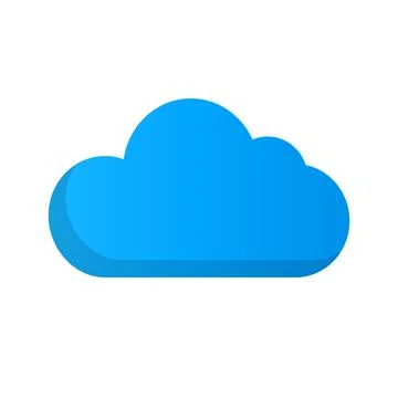 Flat design blue cloud icon. Cloud storage. Vector. Stock Illustration