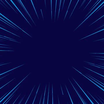 Flat design blue comics background with space for text. Effect motion lines. Stock-Illustration